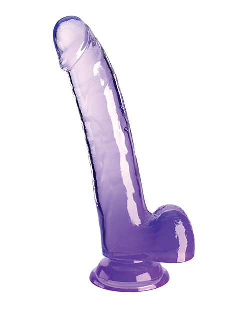 King Cock Clear 9" Cock W/balls - Purple