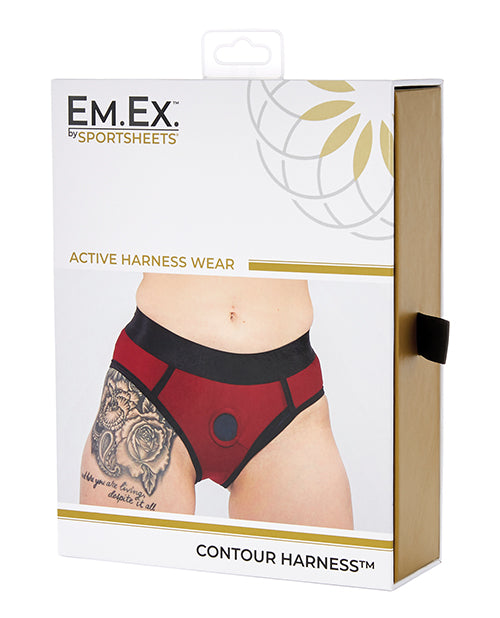 Sportsheets Em.ex. Contour Scarlet/navy Harness