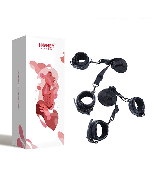 Luxury Bondage Bed Restraint Kit - Black