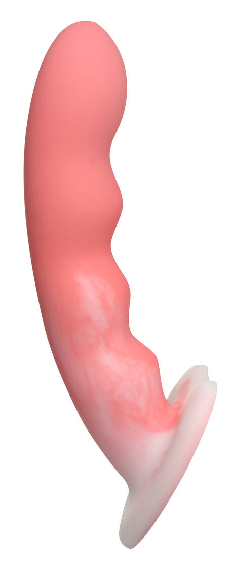Simply Sweet Wavy Silicone Dildo Pink/white