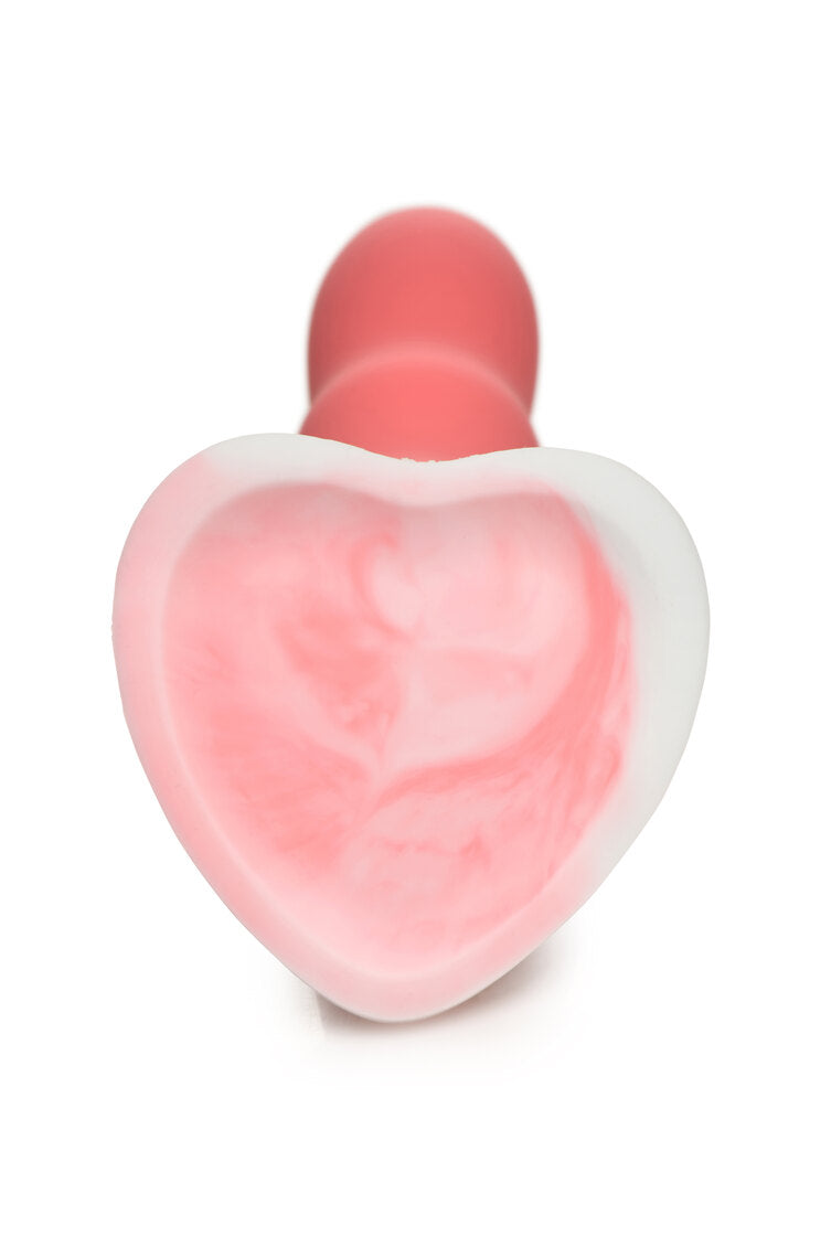 Simply Sweet Wavy Silicone Dildo Pink/white