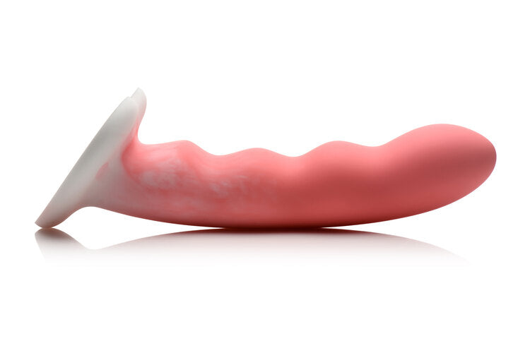 Simply Sweet Wavy Silicone Dildo Pink/white