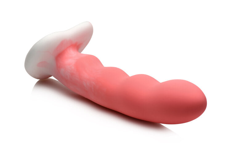Simply Sweet Wavy Silicone Dildo Pink/white