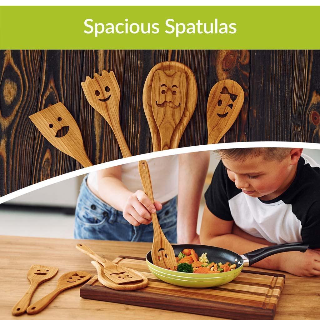 Spatula Set Cherry Wood Spurtle Supplies Cast Scraper Wooden Spoons For Cooking Family Coocking Multipurpose Utensil