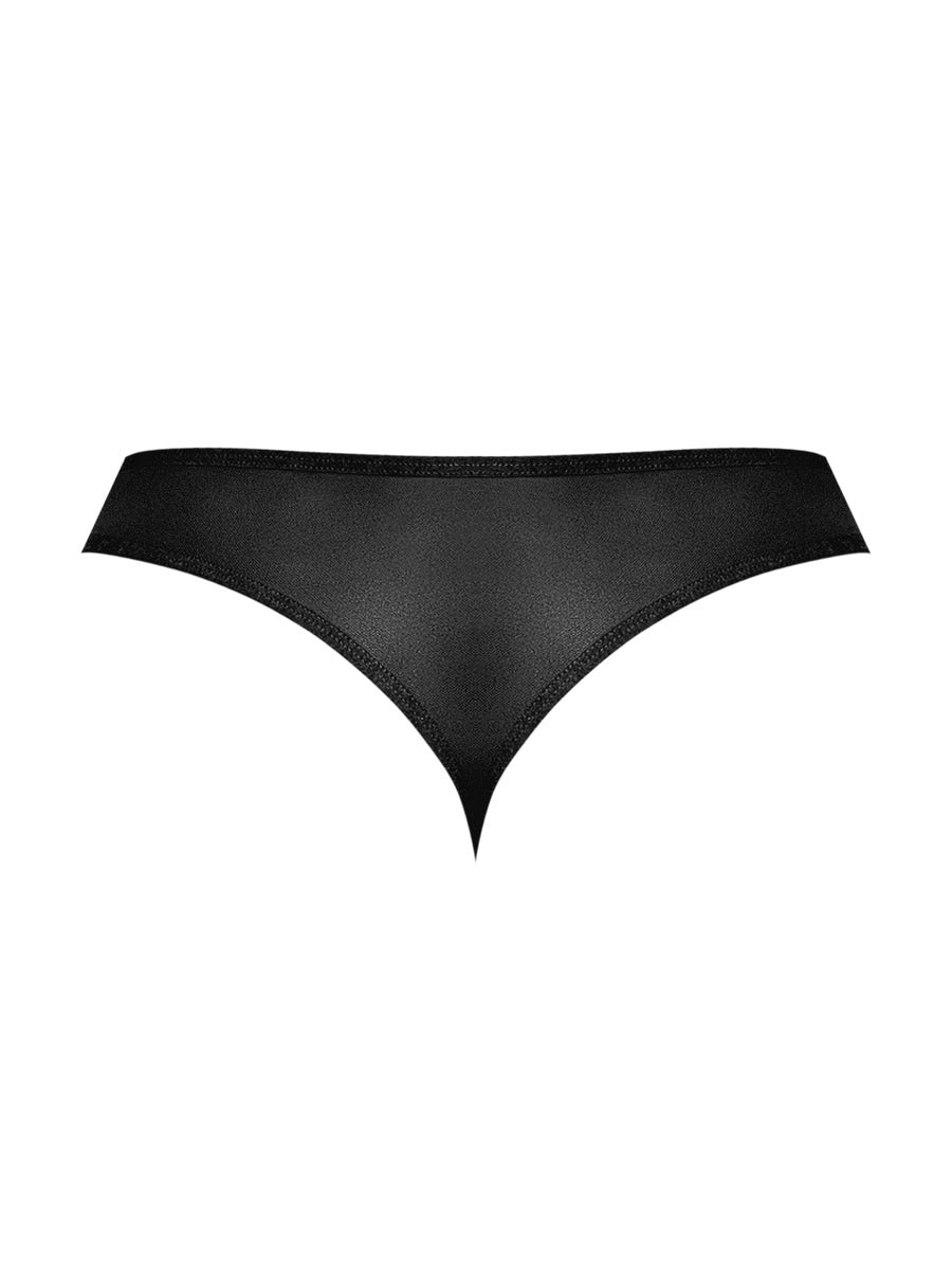 Sassy Lace - Open Ring Thong - Small/medium -  Black