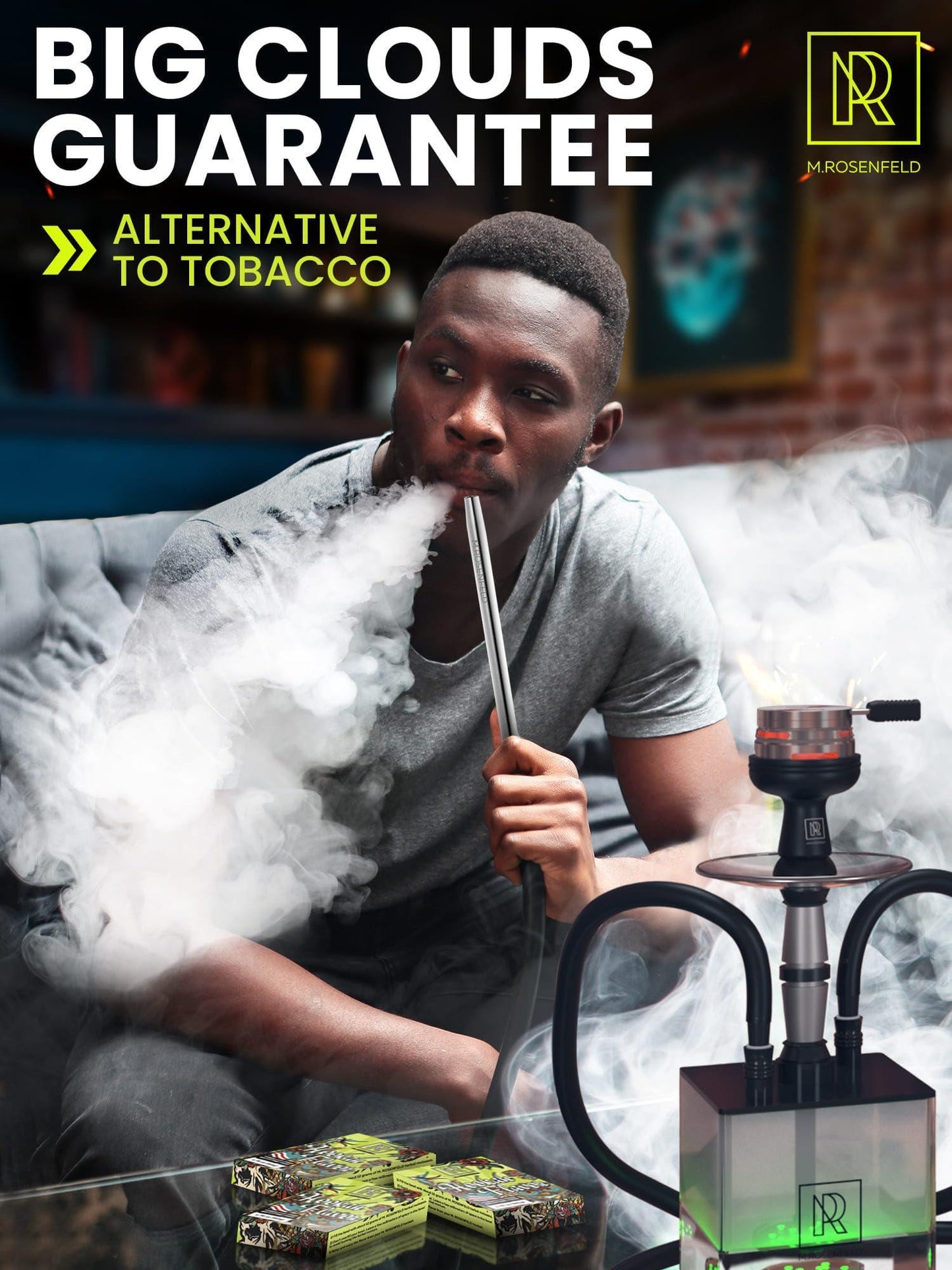 Hookah Flavor Double Apple Mint   176 ounce (50 gram) Hookah Shisha Tobacco Free Molasses Hookah Tobacco & Nicotine Free Double Apple Mint Shisha with Real Organic Shisha Hookah Flavors Double Apple Mint Hookah Flavor