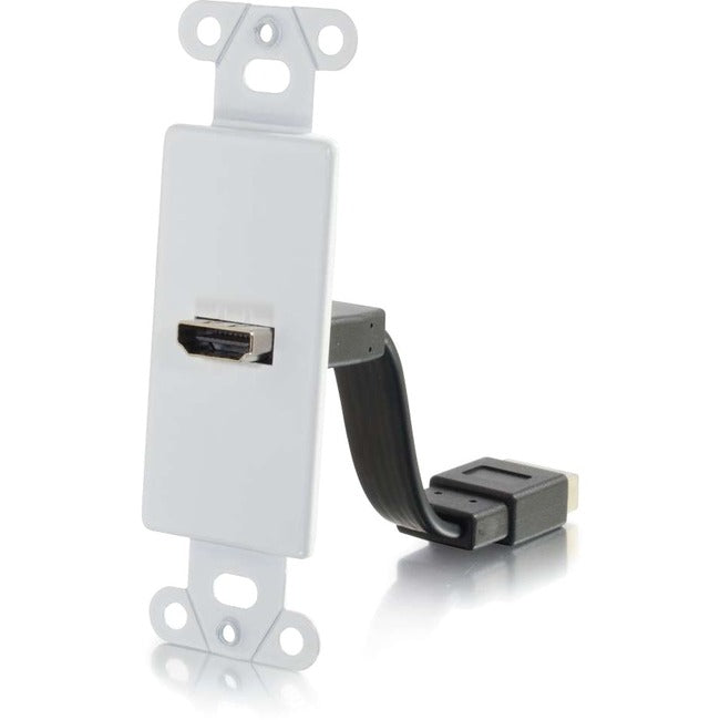 C2G HDMI Pass Through Decorative Wall Plate - White