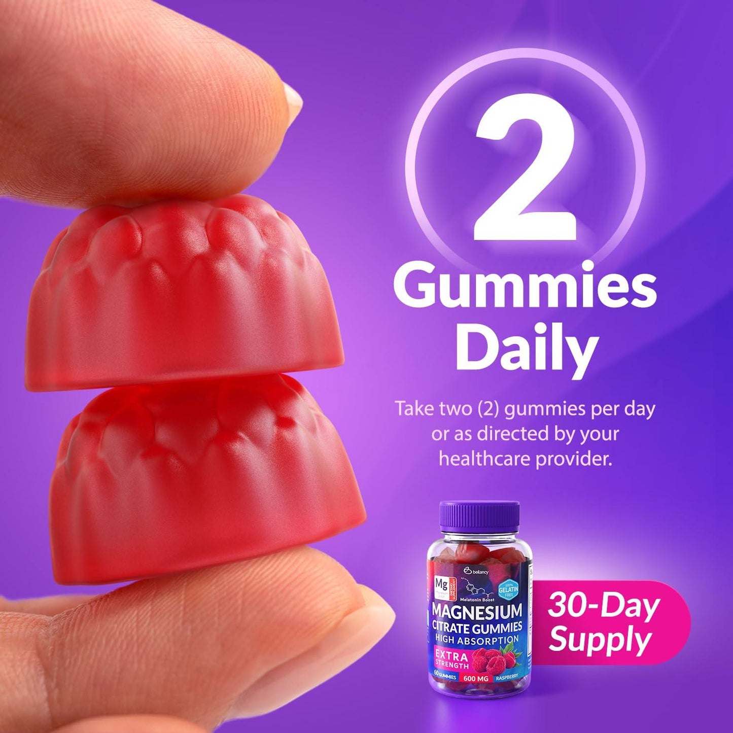 400mg Magnesium Citrate Gummies for Relaxation Sleep and Body Support Blackcurrant Oil Non GMO Sugar Free 60 Days