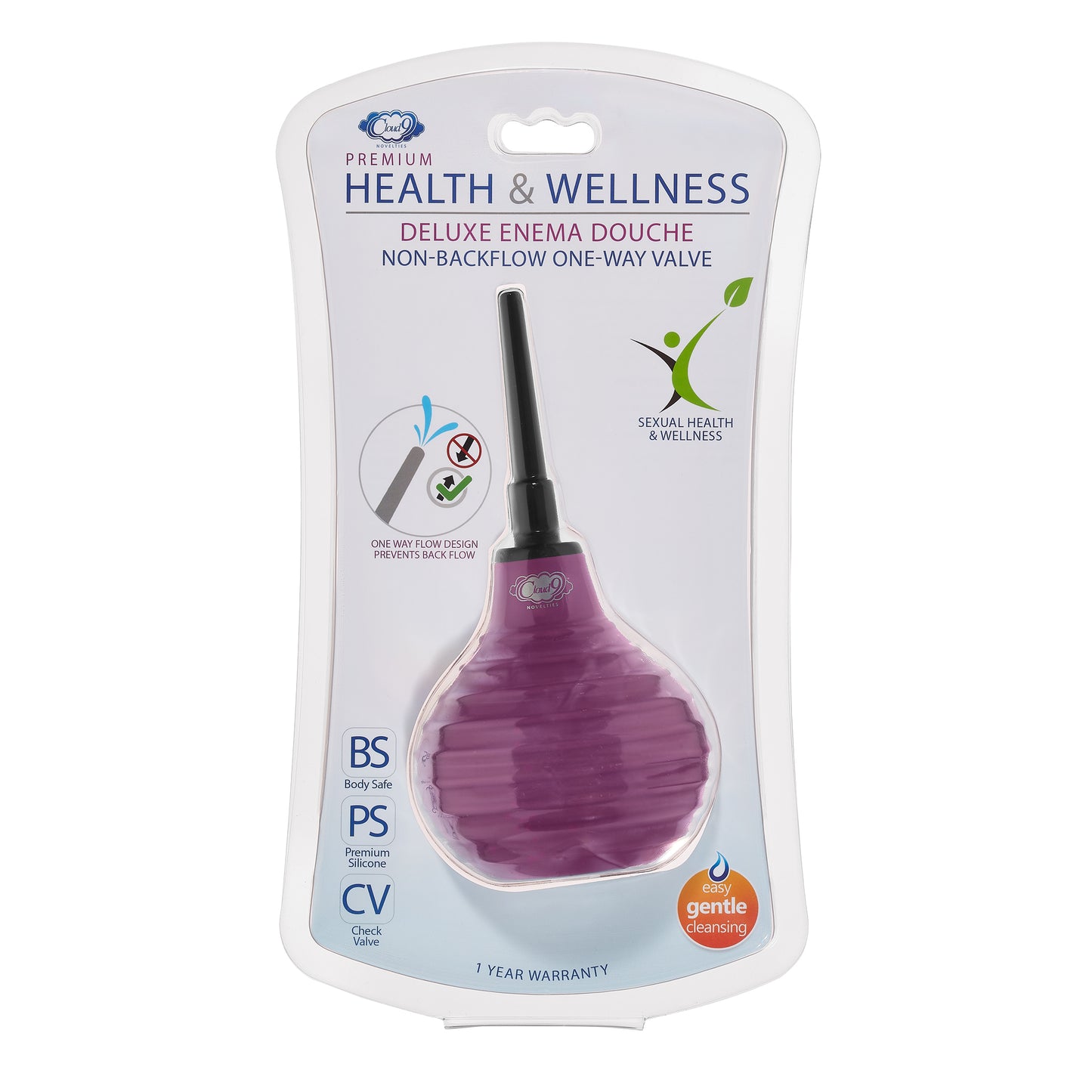 Cloud 9 Health & Wellness Premium Silicone Non-backflow Enema Douche