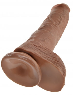 King Cock 10 Cock W/balls Tan "