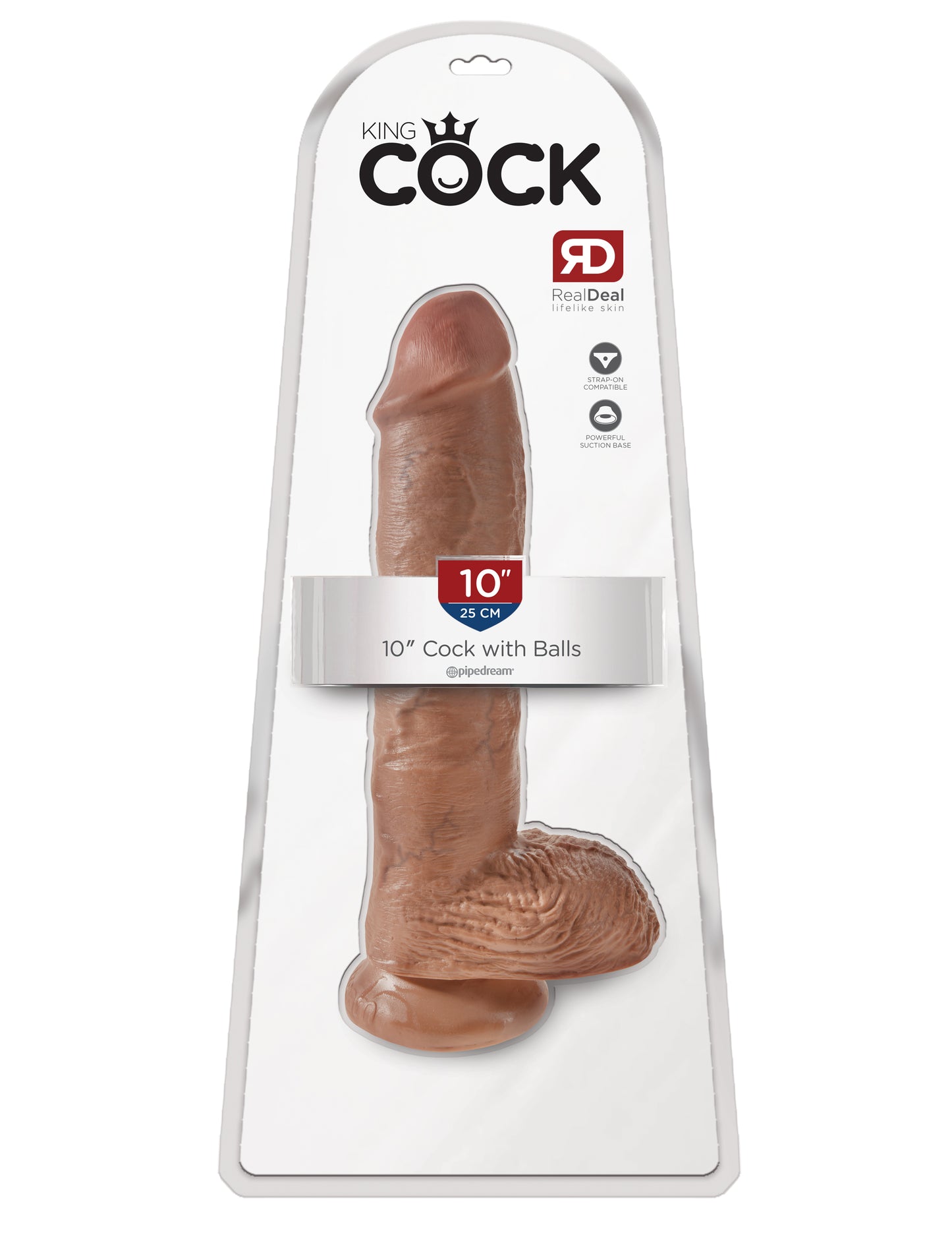 King Cock 10 Cock W/balls Tan "