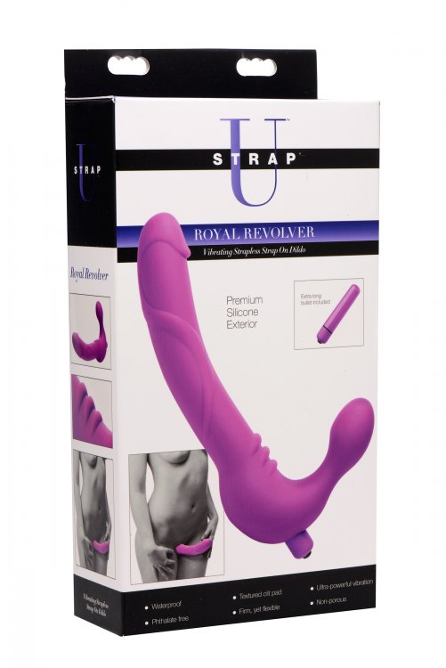 Strap U Royal Revolver Vibrating Strapless Strap On Dildo