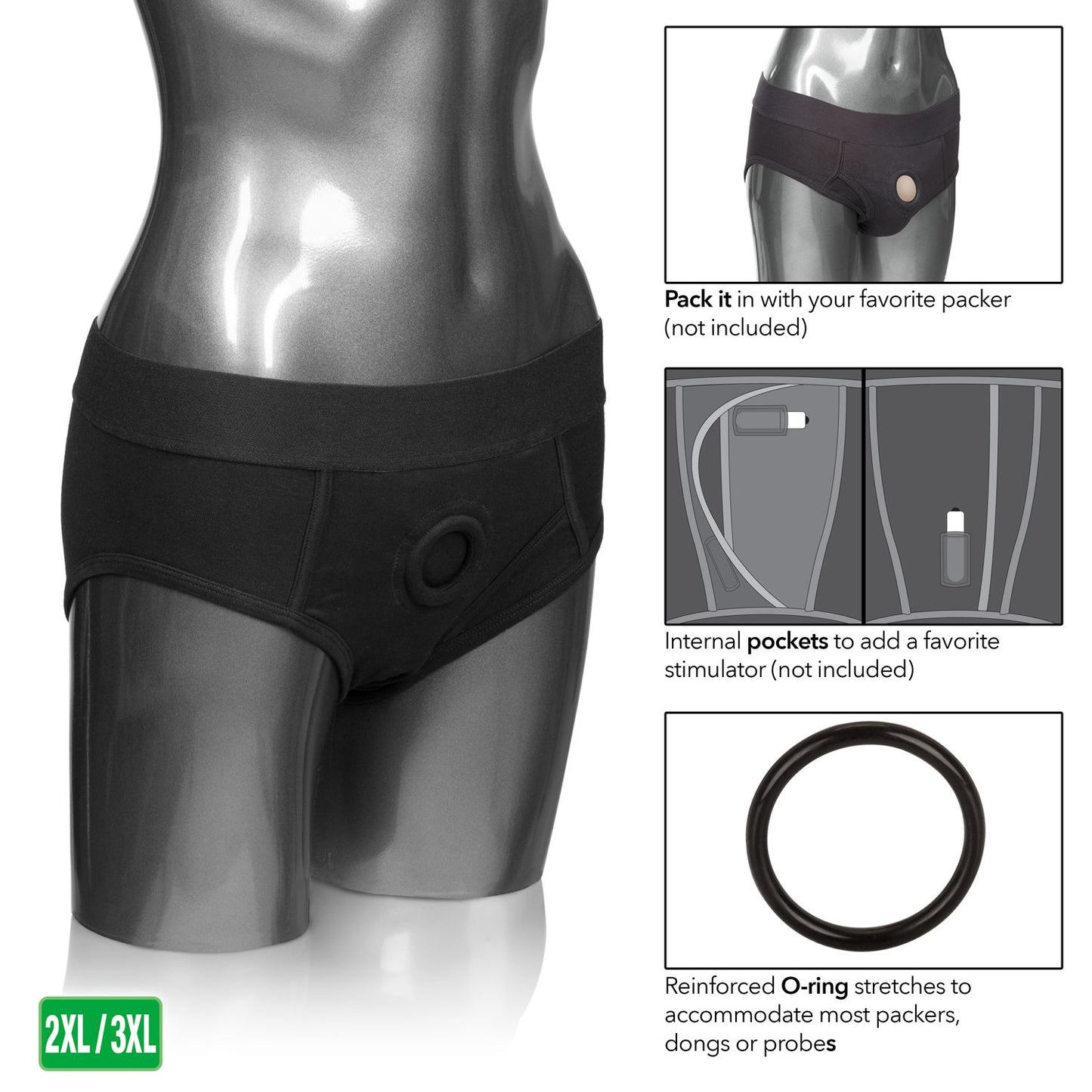 Packer Gear Black Brief Harness