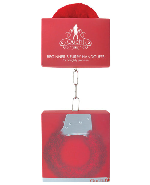 Shots Ouch Beginner's Handcuffs Furry - Black