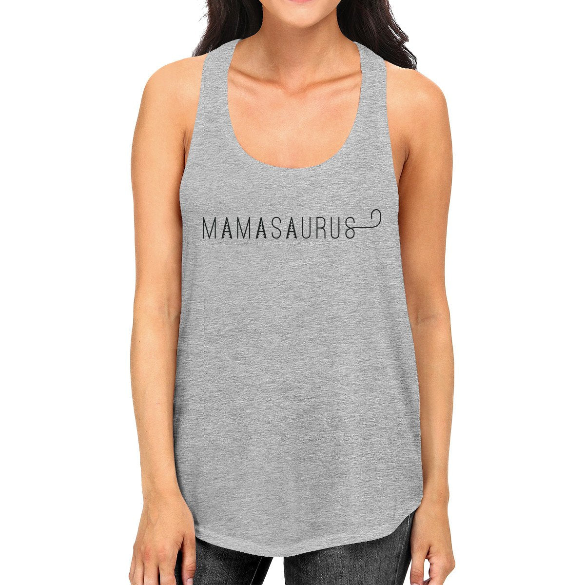 Mamasaurus Womens Grey Unique Design Graphic Tanks Gift For Moms