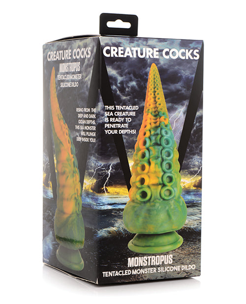 No Eta Creature Cocks Monstropus Tentacled Monster Silicone Dildo - Green/yellow
