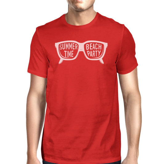 Summer Time Beach Party Mens Red Shirt