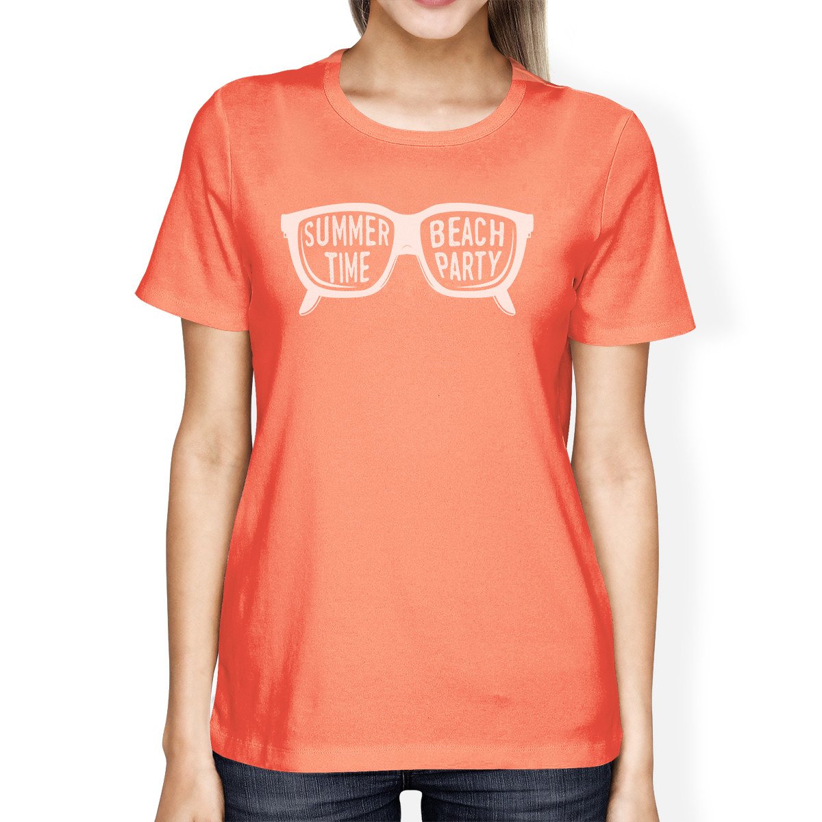 Summer Time Beach Party Womens Peach Shirt
