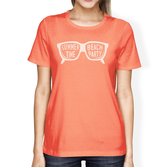 Summer Time Beach Party Womens Peach Shirt