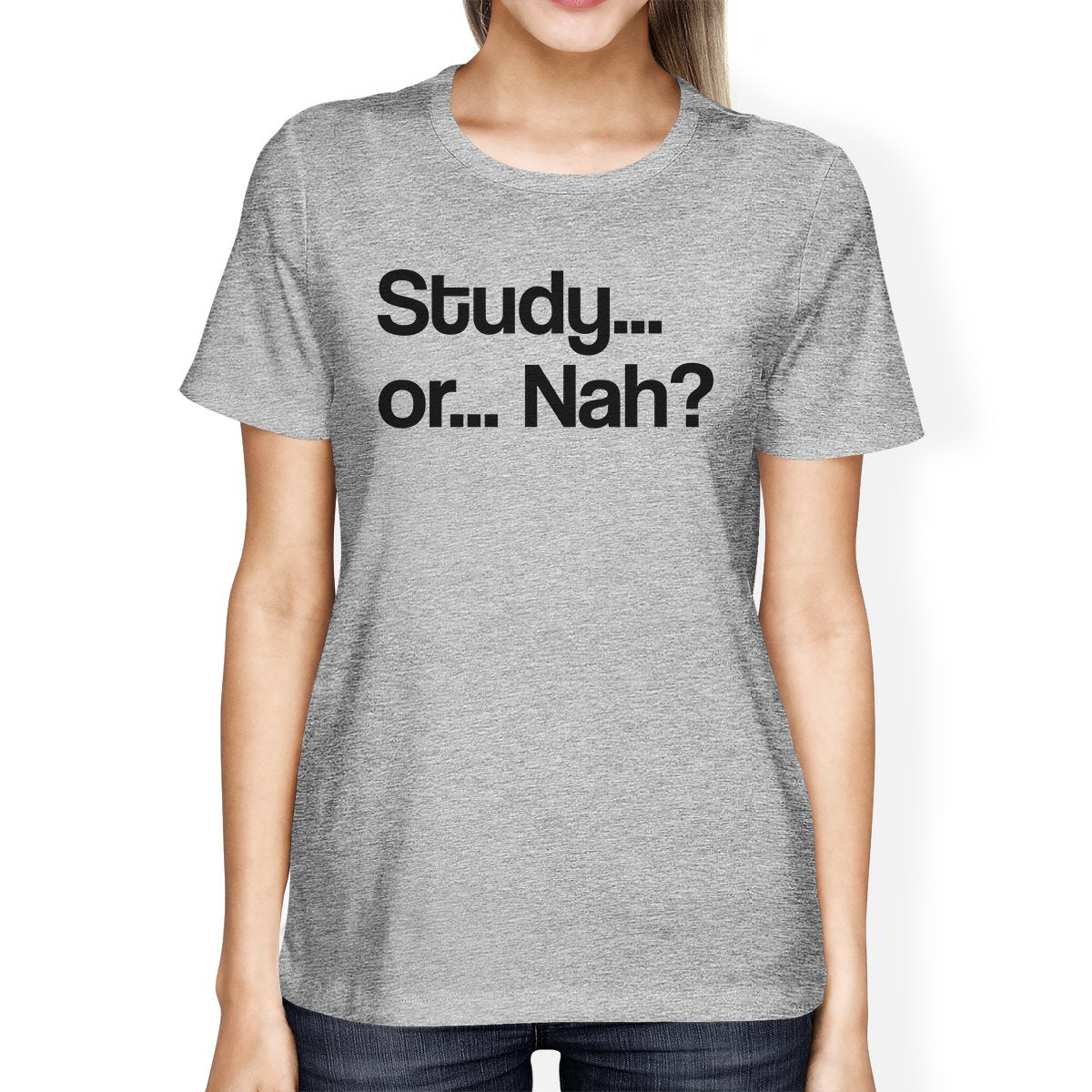 Study Or Nah Womens Gray Shirt
