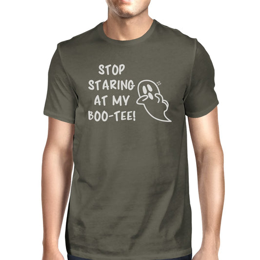 Stop Staring At My Boo-Tee Ghost Mens Dark Grey Shirt