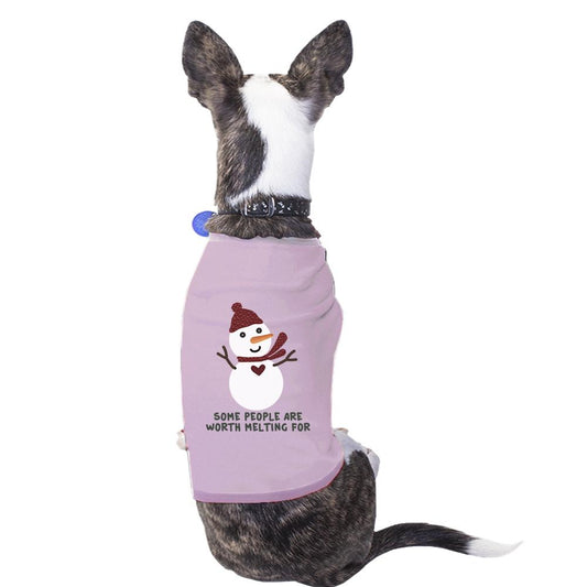 Some People Are Worth Melting For Snowman Pets Pink Shirt