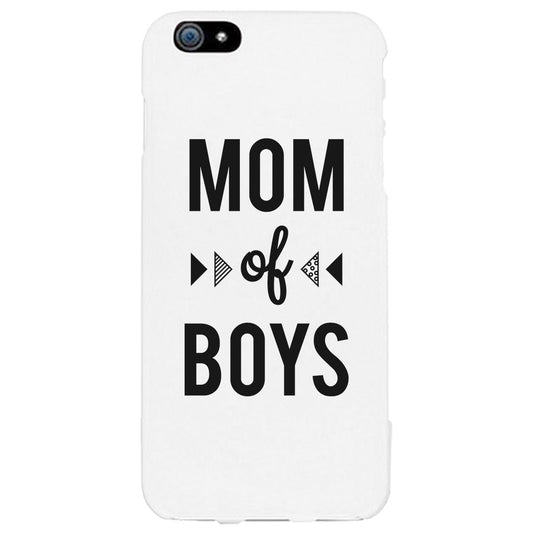 Mom Of Boys Phone Case Rubberized Coating Unique Mothers Gift Idea