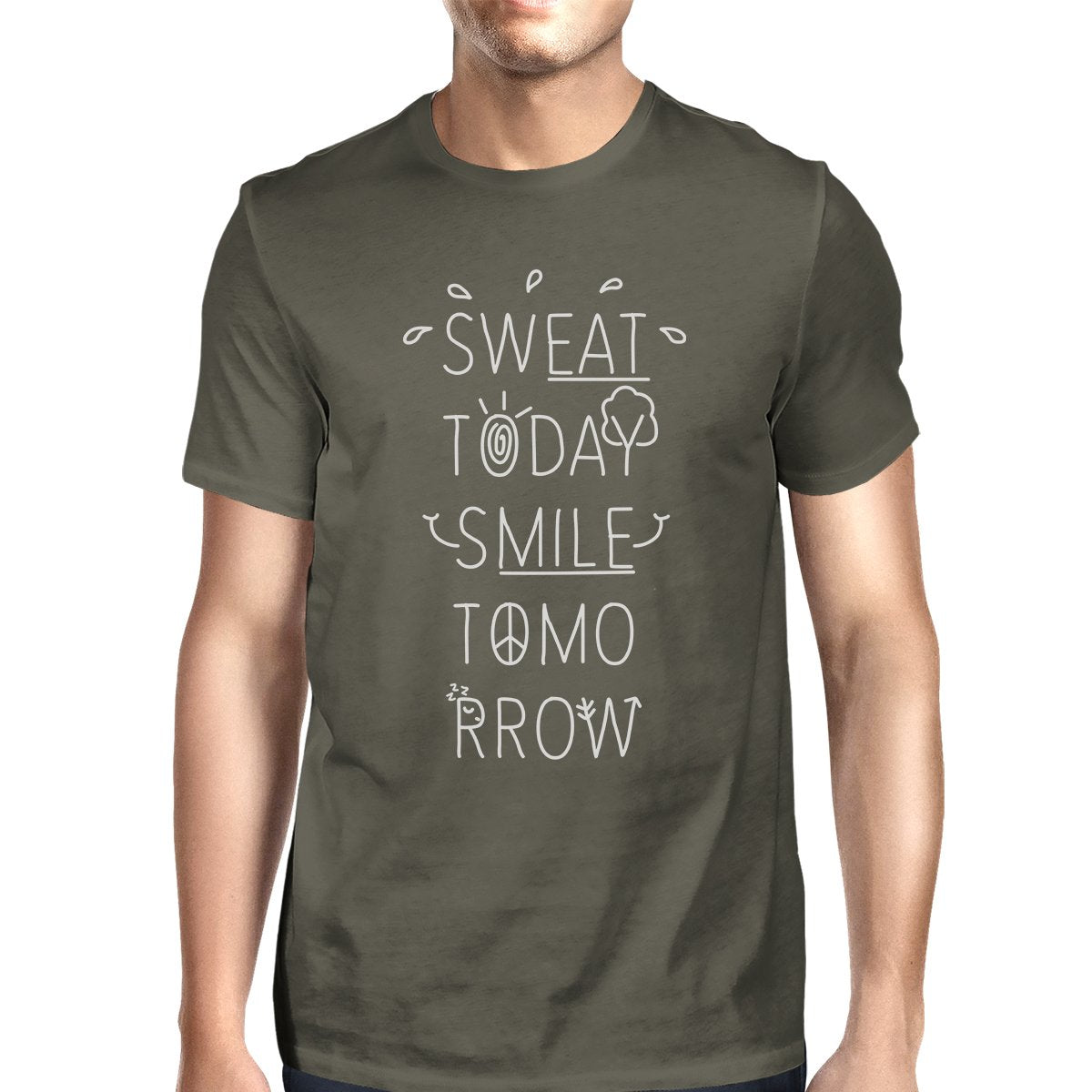 Sweat Smile Mens Funny Workout Tee Shirt For Workout Lovers T-Shirt