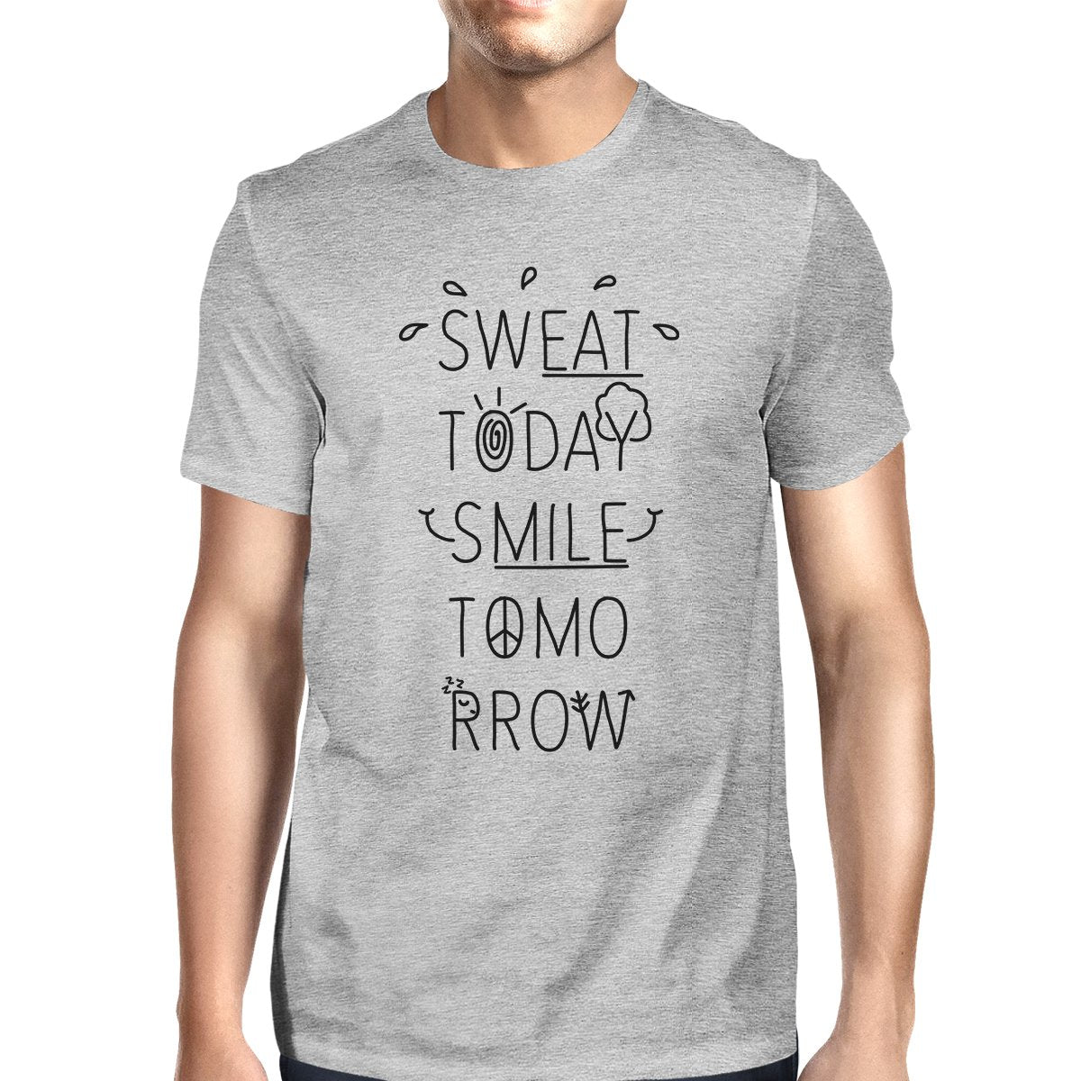 Sweat Smile Mens Funny Workout Tee Shirt For Workout Lovers T-Shirt