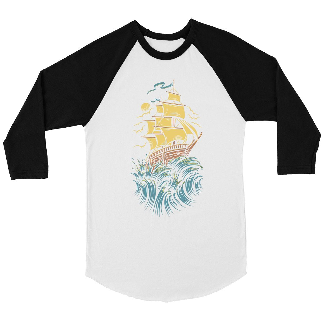 Sailing Boat Mens Baseball Shirt