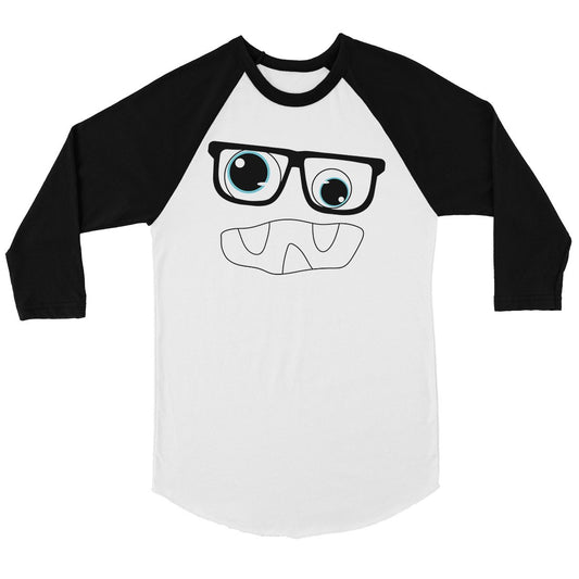 Monster With Glasses Womens Baseball Tee