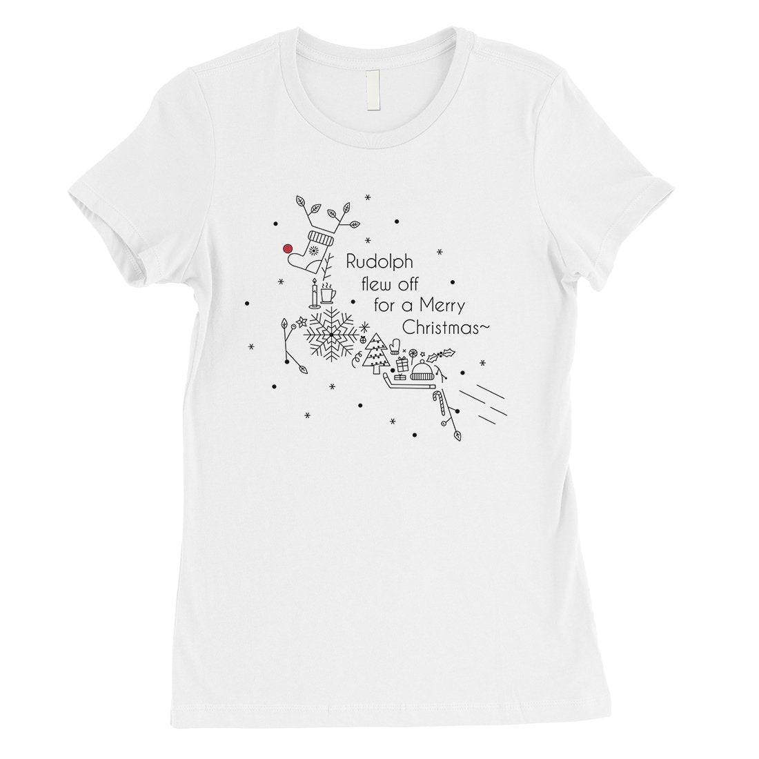 Line Art Rudolph Womens T-Shirt