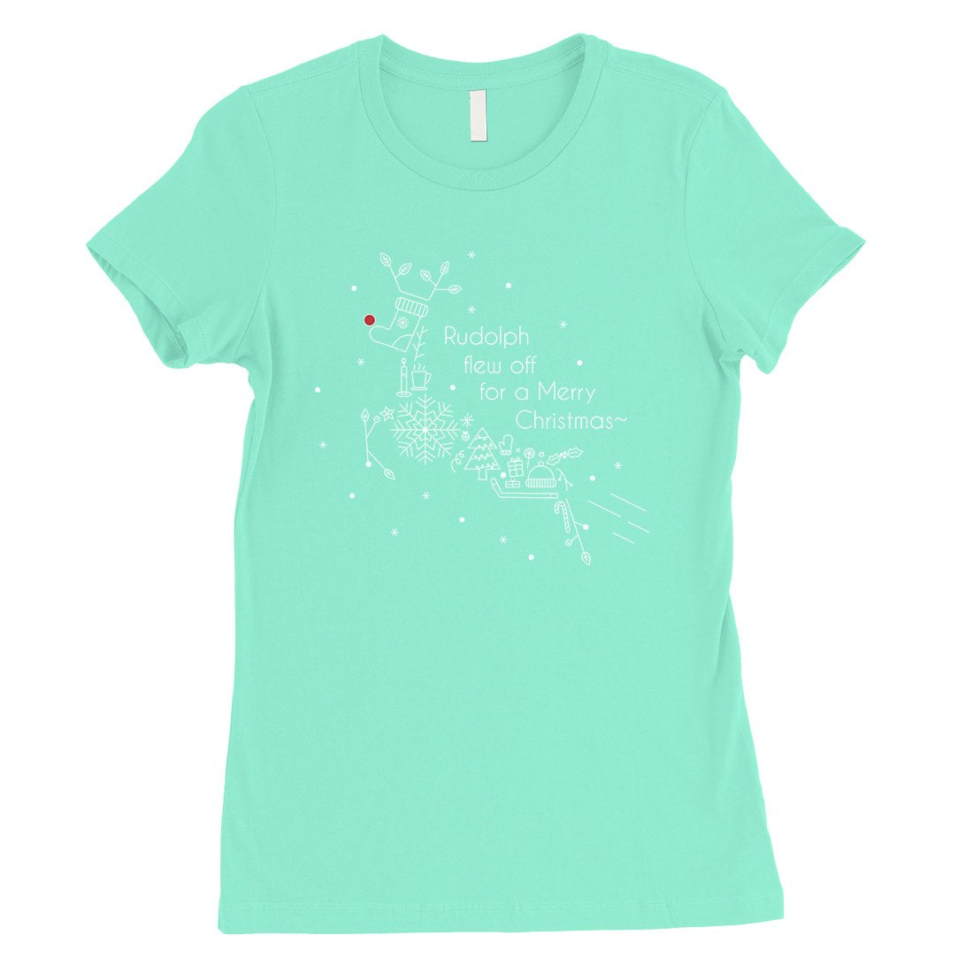 Line Art Rudolph Womens T-Shirt