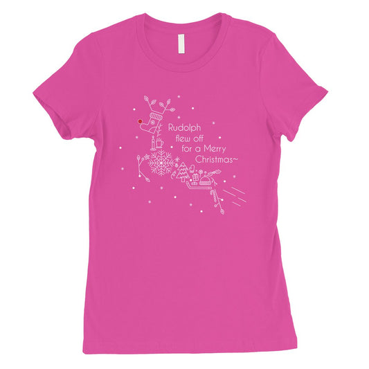 Line Art Rudolph Womens T-Shirt