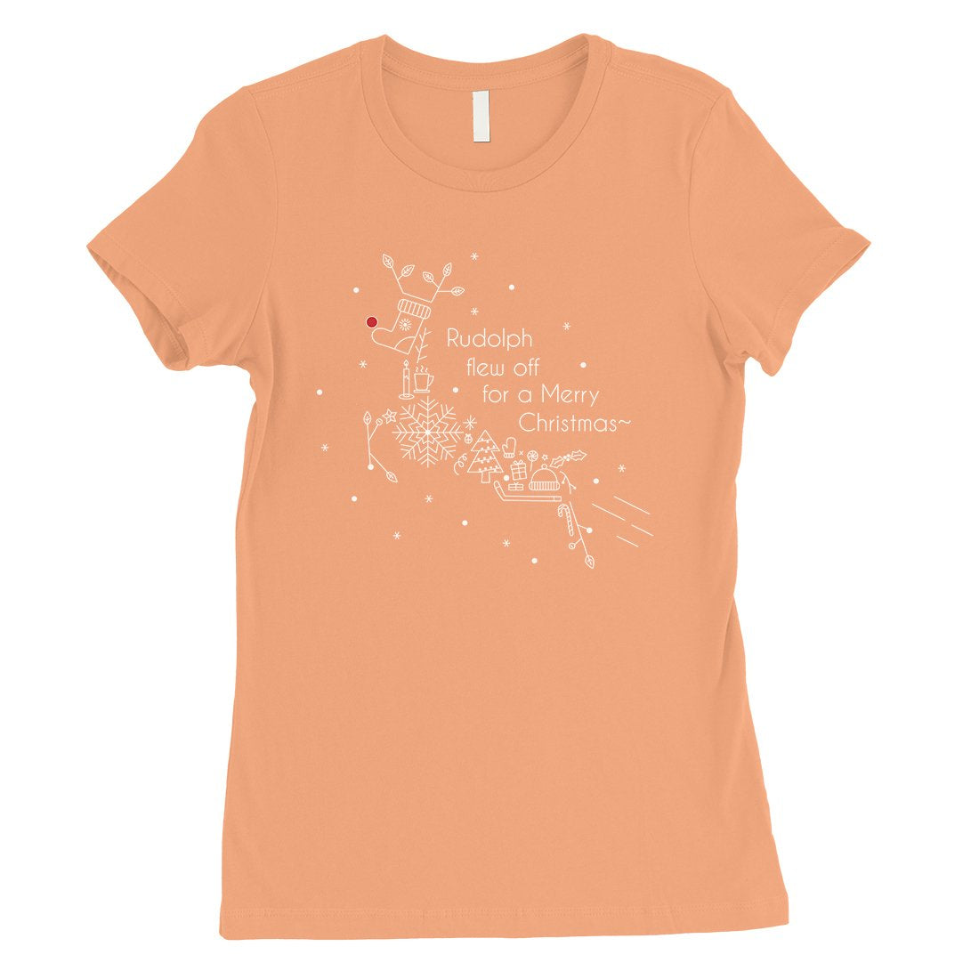 Line Art Rudolph Womens T-Shirt