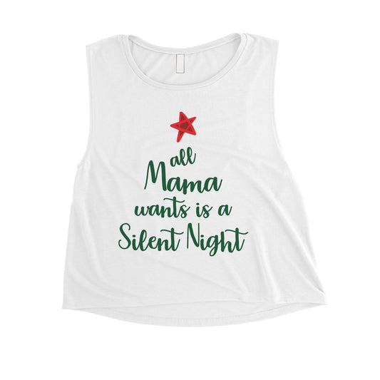 Mama Wants Silent Night Womens Crop Top