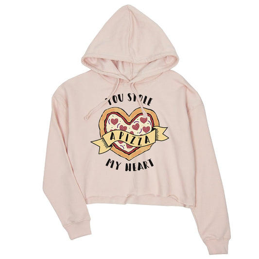 Stole Pizza My Heart Womens Crop Hoodie Cute Gift For Pizza Lovers
