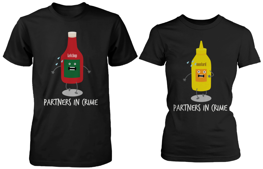 Ketchup & Mustard Partners In Crime Matching Couple Shirts (his & hers Set)