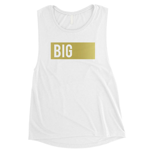 Big Little Boxed-GOLD Womens Muscle Tank Top Single Quote Sorority