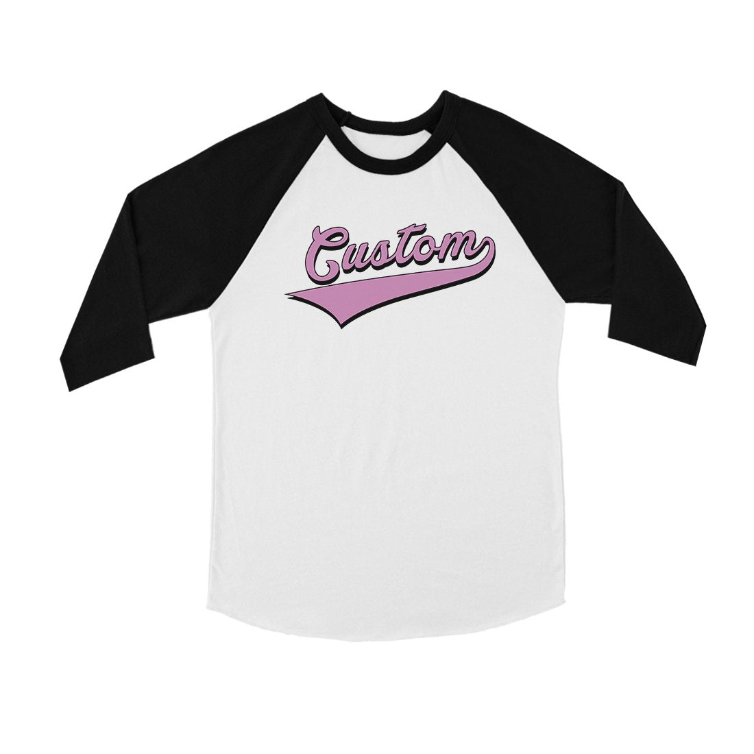 Purple College Swoosh Powerful Fun Kids Personalized Baseball Shirt
