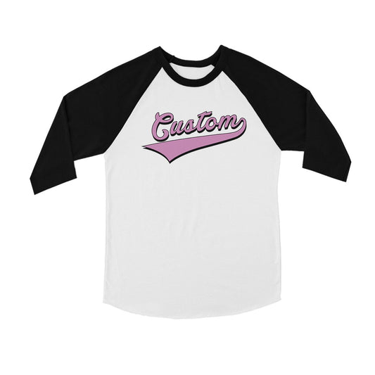 Purple College Swoosh Powerful Fun Kids Personalized Baseball Shirt