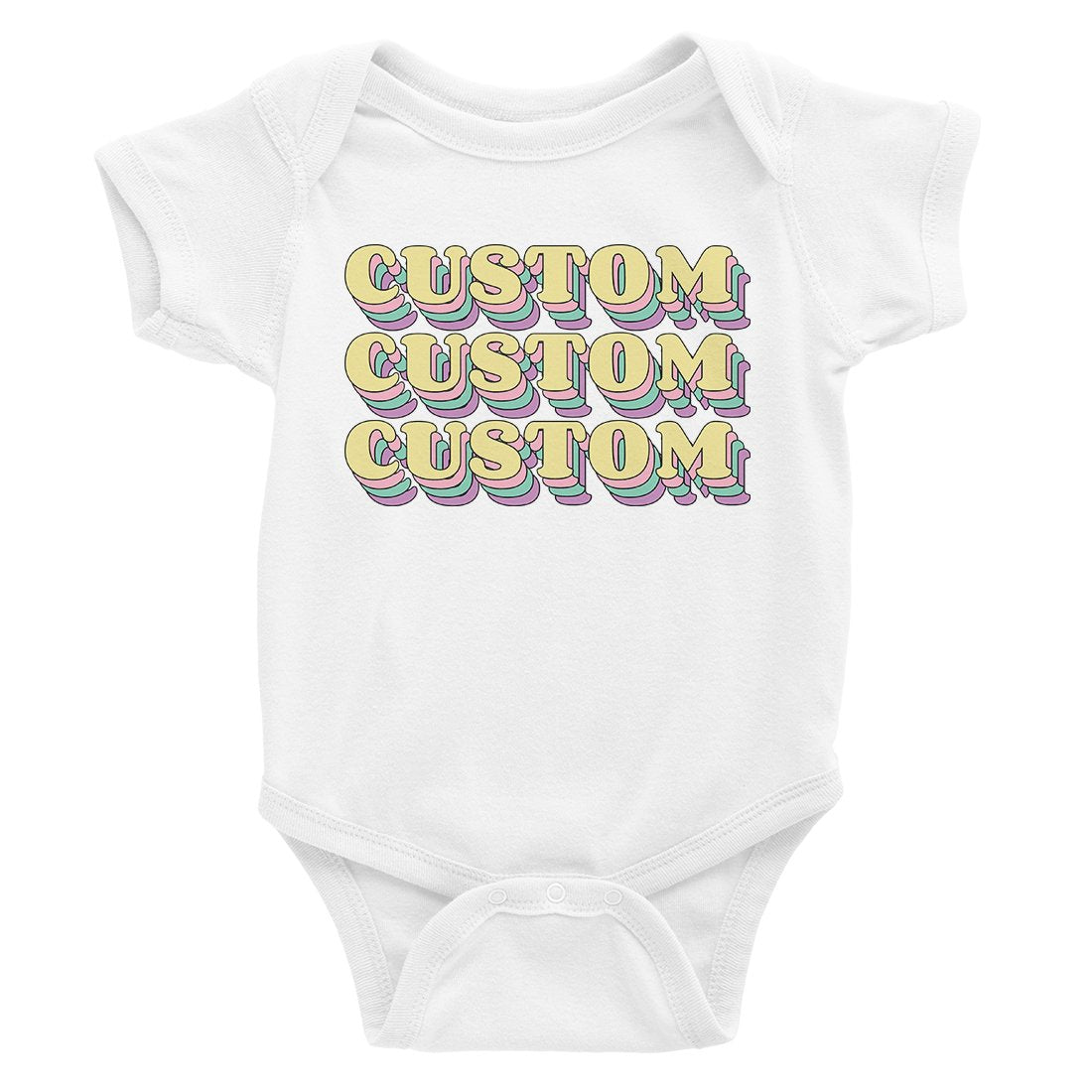 Sorority Theme Yellow Top Text Peaceful Baby Personalized Bodysuit