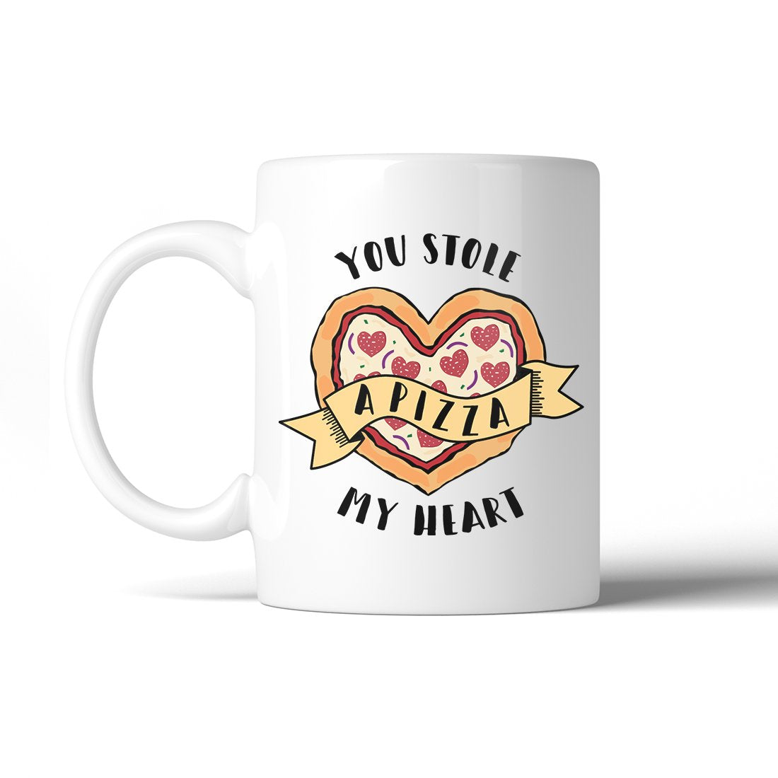 Stole Pizza My Heart 11 Oz Ceramic Coffee Mug Cute Pizza Lover Gift