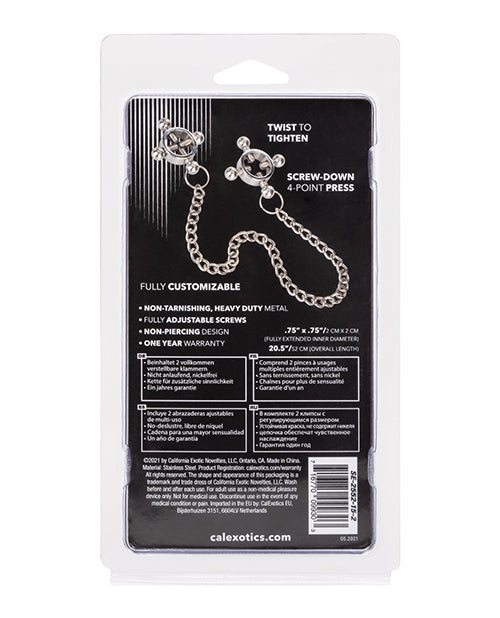 Nipple Grips 4 Point Nipple Press W/chain - Silver