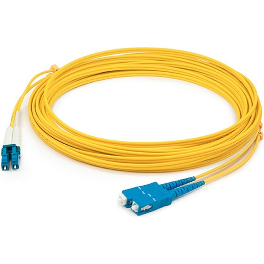 AddOn 6m LC (Male) to SC (Male) Yellow OS1 Duplex Fiber OFNR (Riser-Rated) Patch Cable
