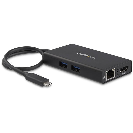 StarTech.com USB C Multiport Adapter w/ HDMI - 2x USB 3.0 Ports - GbE- 4K - Mac & Windows - 60W PD - Portable Docking Station for Laptops